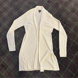 Eileen Fisher long cardigan white cream women's small